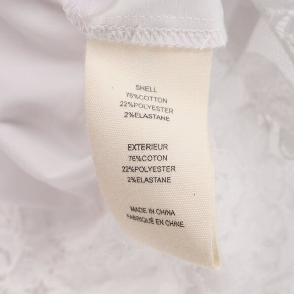 NWT L'AGENCE Levo Lace Trim Cropped Boxy Shirt in White Size S - Picture 12 of 12